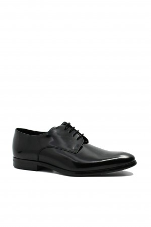 Pantofi eleganți pentru bărbați negru lucios din piele naturală