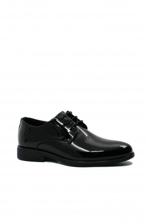 Pantofi Eldemas de ocazie din lac, negri, pentru bărbați FNX18336