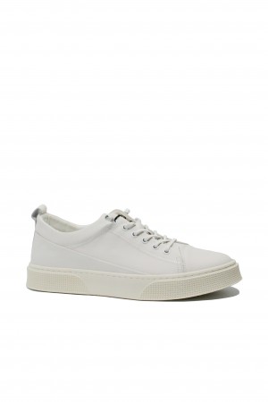 Pantofi sport Franco Gerardo plain white, din piele naturală FNXY130