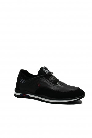 Pantofi sport Otter Eica negri, fără șiret, din piele naturală OTR20035