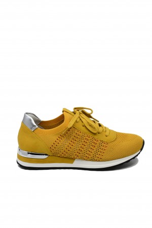 Pantofi sport damă galbeni, din material textil