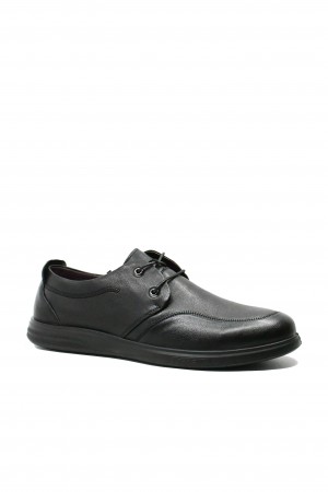 Pantofi casual Mels negri bărbați din piele naturală moale FNX888161