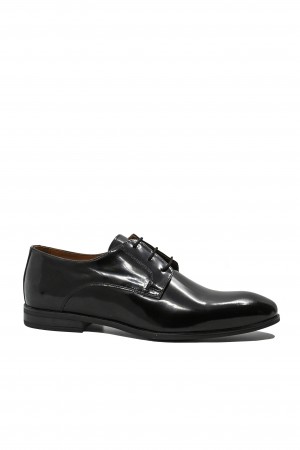 Pantofi eleganți derby Dogati negri din piele naturală lăcuită MIR12097N-L