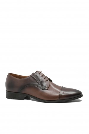 Pantofi eleganți Denis stil oxford maro, din piele naturală 6850VITM