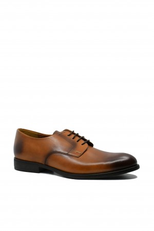 Pantofi oxford stilați din piele naturală în două tonuri de maro DENIS6625