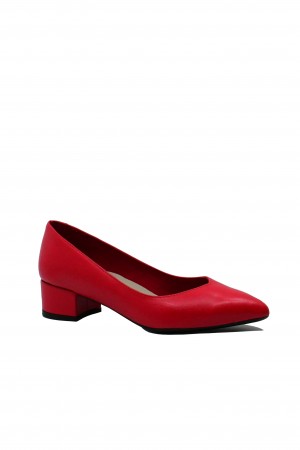 Pantofi Anna Viotti roșii din piele naturală, cu vârf ascuțit GOR25172R