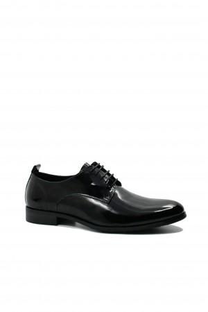 Pantofi eleganți Eldemas din lac, negri, pentru bărbați FNX073-21