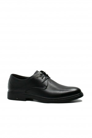 Pantofi bărbați Mels stil derby, negri, din piele naturală FNX8673