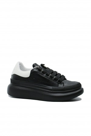 Pantofi sport damă Franco Gerardo negri cu alb, din piele naturală FNX232806N+A
