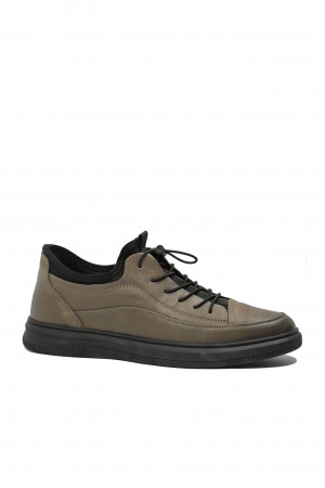 Pantofi casual Franco Gerardo, kaki, din piele naturală cu inserții elastice FNX8092
