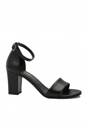 Sandale elegante Dogati cu baretă la gleznă, negre, din piele naturală MIR0139
