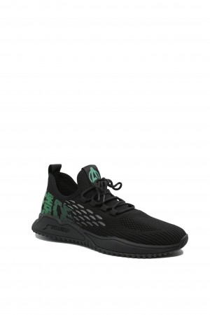 Sneakers negri Battisto Lascari, ușori și confortabili, din material textil FLGM6BLACK
