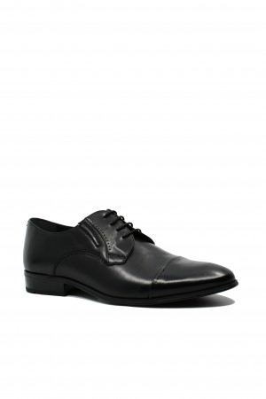 Pantofi eleganți stil oxford negri, din piele naturală